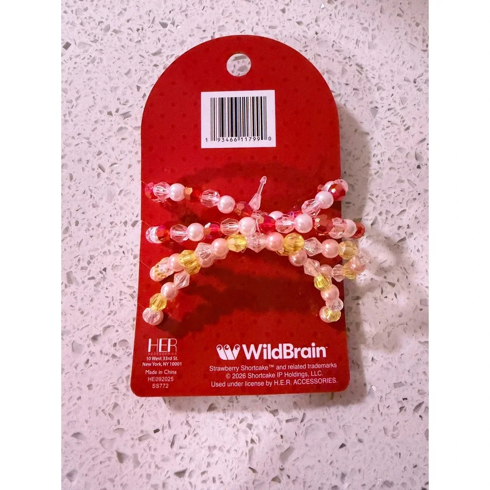 Strawberry Shortcake BFF Bracelets 4pc Set Beaded Stretch Love Ya Besties New